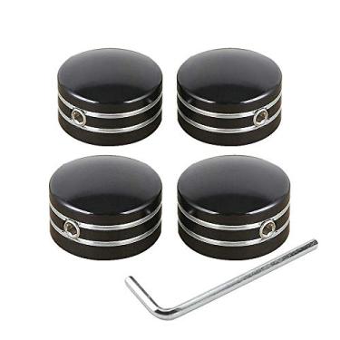 Imagem de 4 capas de parafuso de cabeça de motocicleta para Harley Sportster XL883 XL1200 Twin Cam Big Twin 1340 Evo (preto)