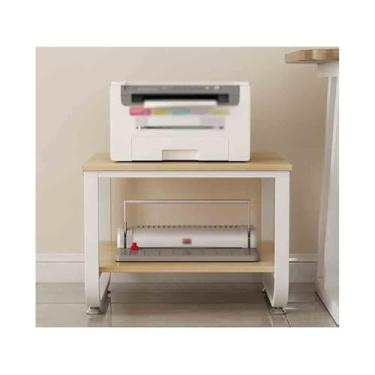 Imagem de KEG801302 Rack de impressora de escritório para escritório, armazenamento doméstico e mesa de impressora de colocação de copiadora (amarelo)