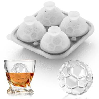 Imagem de Formas de Cubo Gelo Basquete Silicone Presentes Novos Grandes para Dia Jogo Cocktails Bourbon Divertidas Liberação Fácil Grau Alimentar Design Empilhável Perfeito Festas Jantares em Família Bares Drin