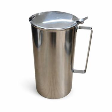 Imagem de Jarra Inox 2 Litros com Tampa e Bico Dosador – Jarra de Aço Inoxidável Resistente para Água, Suco, Chá Gelado e Bebidas