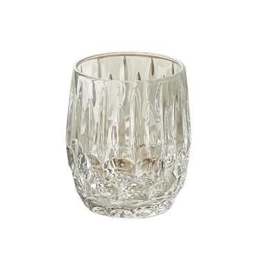 Imagem de x3anggyt5 Copos de vidro de cristal texturizado, 2 tamanhos de vidro transparente extravagante para coquetel, chá, água, cerveja, refrigerante (transparente, pequeno)