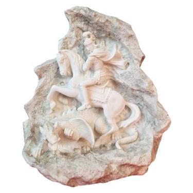 Imagem de Estátua São Jorge Em Resina Branca Para Decoração De Mesa - GS