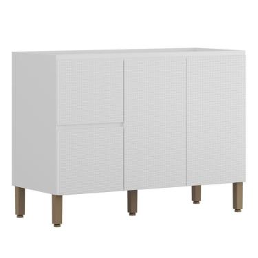 Imagem de Balcão Para Pia Art 120 Cm 3 Portas Kit's Paraná Cor:branco ártico