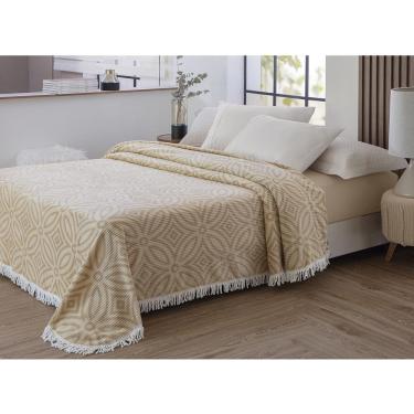 Imagem de Colcha Chenille Canelada Isadora 220x240cm Bege Jolitex