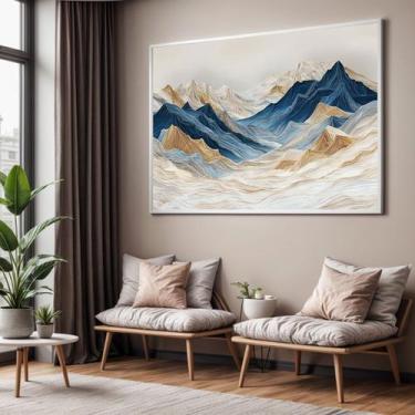 Imagem de Quadros Decorativos com Moldura Montanhas Dourada para Sala Quarto e E