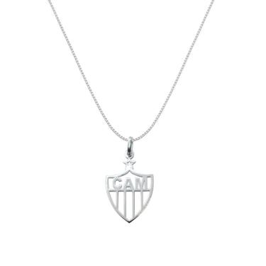 Imagem de COLAR ESCUDO VAZADO ATLÉTICO - 1CM | PRATA 925-Masculino