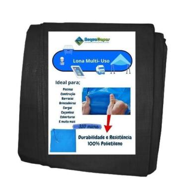 Imagem de Lona Polietileno 6X4 Grossa 300 Micras Multiuso Preto - Plástica Acamp