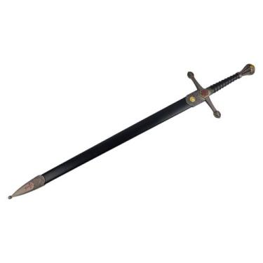 Imagem de Espada Medieval Decorativa Com Bainha Em Aço Cromado - Tenda Medieval