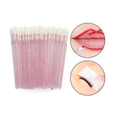 Imagem de Kit 50 Aplicador Batom Gloss Maquiagem Cílios Descartável - Arte Seduc