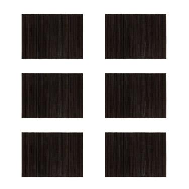 Imagem de Jogo Americano Copa E Cia 6 Peças Slim Bambu Carvão