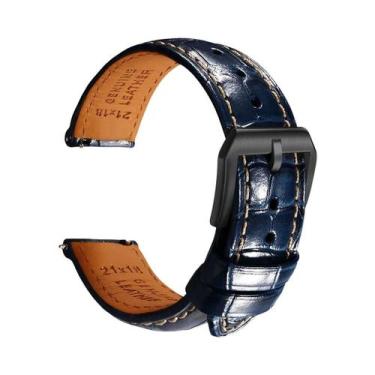 Imagem de Pulseira De Couro Luxuosa Para Relógio Com Liberação Rápida 20mm 21mm 