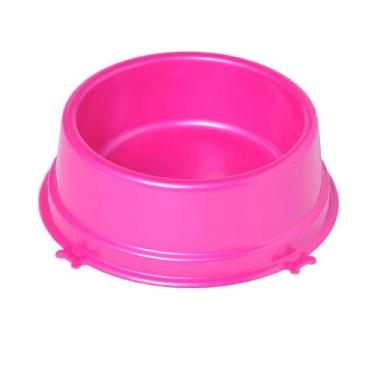 Imagem de Comedouro Caes Perolizado Medio 1100 Ml Rosa Christino