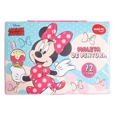 Imagem de Estojo Maleta De Pintura Infantil Minnie 72 Peças Sorvete Rosa - Molin