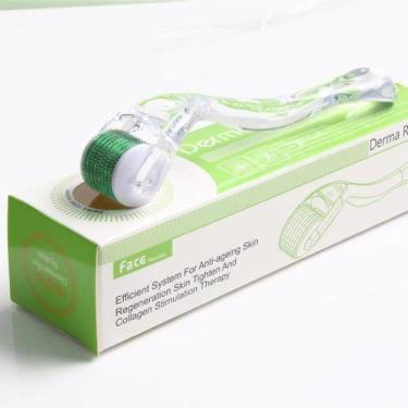 Imagem de Sistema De Derma Roller Transparente Verde Com 540 Agulhas Para Cuidad