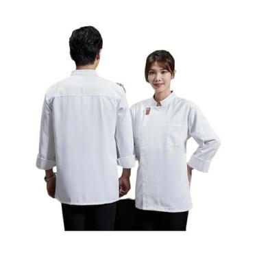 Imagem de Uniforme De Chef Preto, Camisa De Cozinha De Manga Longa, Roupa De Tra