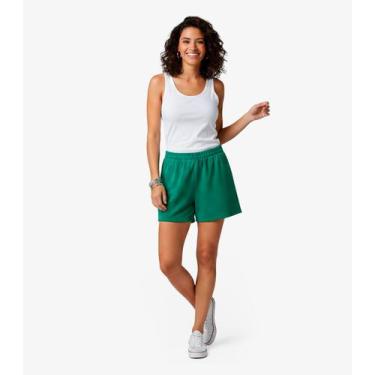 Imagem de Shorts Feminino Em Plush Infinita Cor Verde, GG, Verde