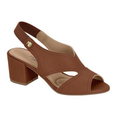 Imagem de Sandália Feminina Modare Ankle Boot Salto Médio Calce Fácil, Avelã, 35
