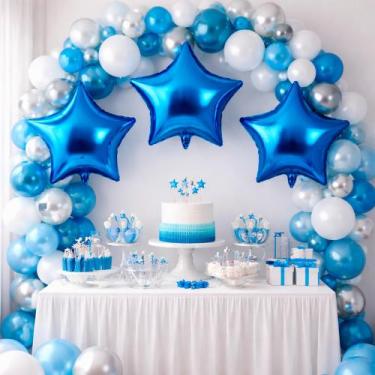 Imagem de Balão Metalizado Decoração Festa Estrela Azul 18" Aniversari - FOX IMP