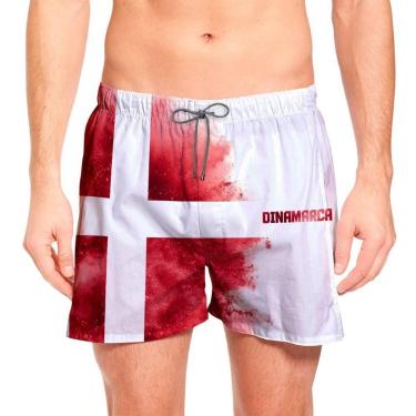 Imagem de Short Masculino Bandeira Dinamarca Copa Esporte Academia-Masculino
