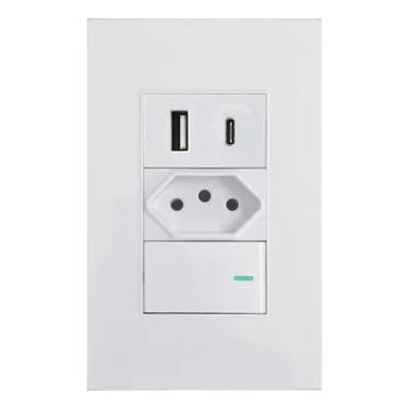 Imagem de Tomada De 20 Amperes De Parede, Interruptor E Usb Com Entrada Tipo C
