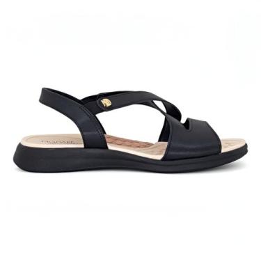 Imagem de Sandalia Ortopedica Modare Conforto Massageadora Feminina, Preto, 36