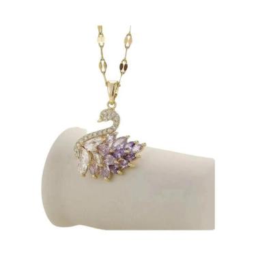 Imagem de Colar Feminino Com Pingente De Cisne Em Cobre Com Zircônia  Presente D