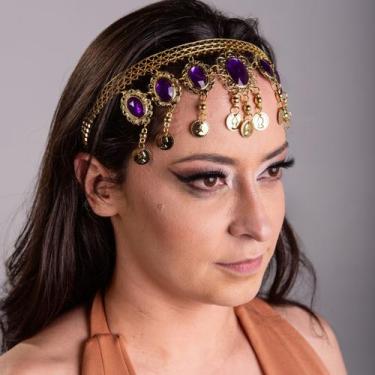 Imagem de Tiara Testeira com Pedras Dança do Ventre/ Cigana/ Indiana - TTP-U - A