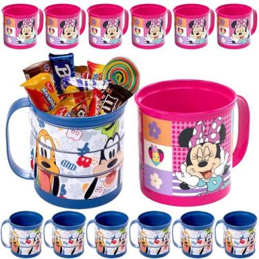 Imagem de 10 Copo Giratório Minnie Mickey Xícara Festa Sacola Surpresa - Plasuti