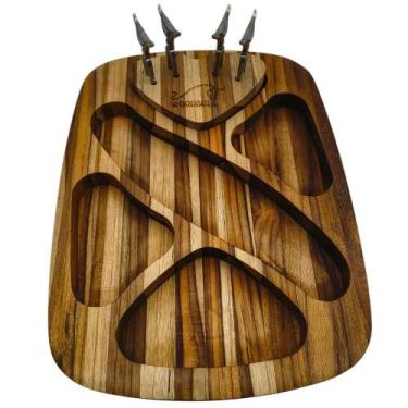 Imagem de Petisqueira em Madeira Nobre c/ 4 Garfos Petiscos - WOODBULL