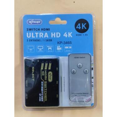Imagem de Switch HDMI ultra HD 4k com 3 entradas e 1 saida - Knup