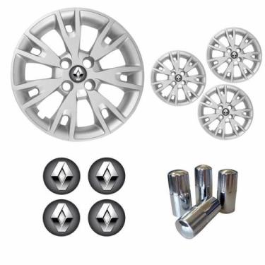 Imagem de Jogo Calota Aro 15 Logan Sandero 2020 Renault + Emblema Resinado + Tam