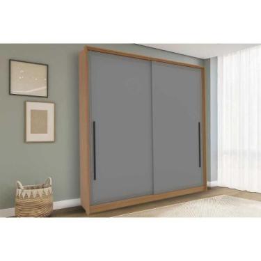 Imagem de Guarda Roupa 2 Portas de Correr e 2 Gavetas Valência Freijo/Cinza - Po