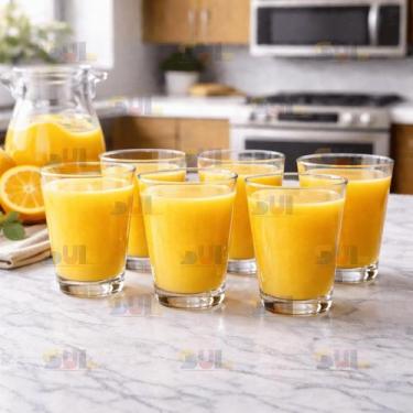 Imagem de Jogo de Copos JADE 6 PEÇAS 290ml Vidro Resistente Transparente Kit Cop