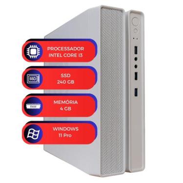 Imagem de Computador Slim Desk Branco MultiPC Intel Core I3 RAM 4 GB SSD 240 GB 