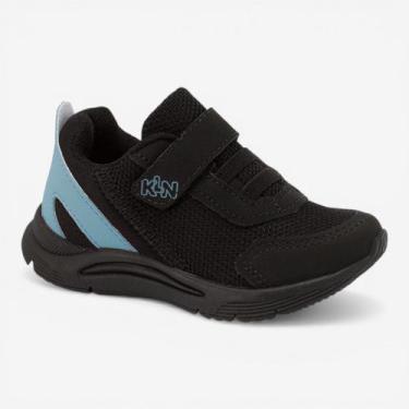 Imagem de Tênis Klin New Sport Masculino Infantil Preto com Azul, Preto, Azul, 2