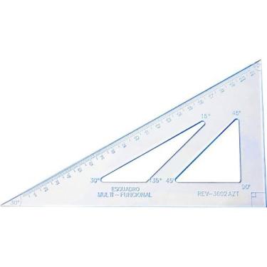 Imagem de Régua Esquadro Multi Funcional 12x21cm Ângulos Acrilico Azt - LAPIDARE