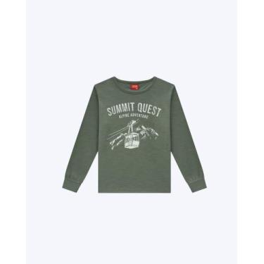 Imagem de Camiseta Manga Longa Infantil Masculina Kyly 1001612, Verde, 8