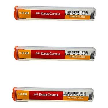 Imagem de 3X Grafite Polymer 0.9Mm 2b Faber Castell - FABER CASTELL LINHA VERMEL
