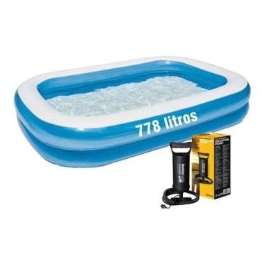 Imagem de Piscina inflável retangular Bestway + Inflador e Bomba