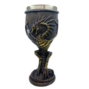 Imagem de Taça Dragão em Resina com Alumínio - 16cm - no-brand