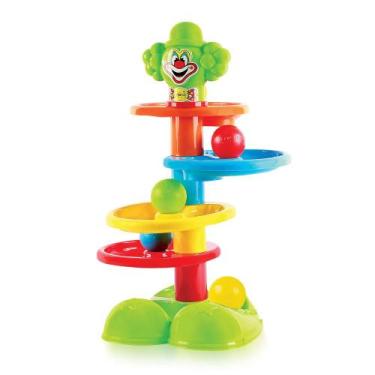 Imagem de Brinquedo Didático Maral Palhaço Pom Pom Colorido com 4 Bolinhas