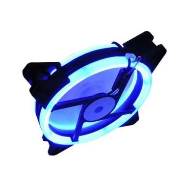 Imagem de Cooler P/ Gabinete 12x12 Gamer C/ Led Duplo Azul - BrazilPC