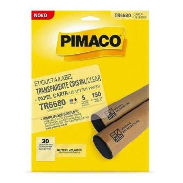 Imagem de Etiqueta adesiva Transparente TR6580 com 150 unidades - Pimaco