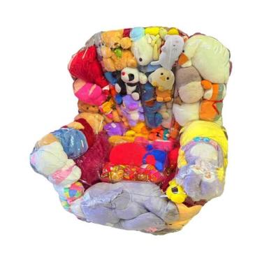Imagem de Capa De Puff Infantil Transparente Para Armazenamento De Brinquedos De