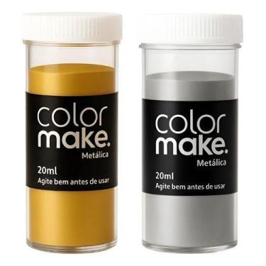 Imagem de Tinta Cremosa Metálica Colormake 20g Maquiagem Artística, Prata