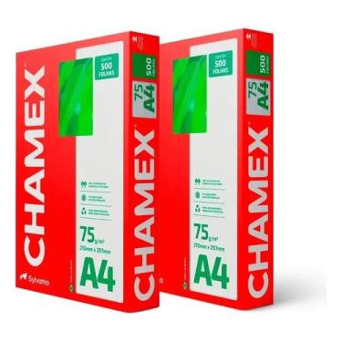 Imagem de Papel Sulfite A4 75g Branco Chamex 2 Resmas 1000 Folhas - Congratulati
