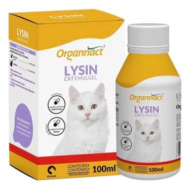 Imagem de Lysin Cat Emulgel 100ml Organnact Vitamina Lisina Gatos Miau - Congrat