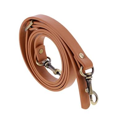 Imagem de dailymall Alça tiracolo de couro de substituição ajustável para fabricação de bolsa - fivela marrom + bronze