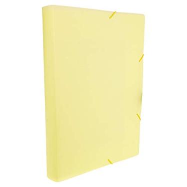 Imagem de PASTA ABA ELAST OF LB 4CM LINHO SERENA AM PASTEL PCT C10, DELLO, 0249AP.0010, Amarelo, pacote de 50
