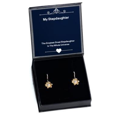 Imagem de SpreadPassion Presentes brilhantes para madrinha, a maior grande e grande afasta do universo inteiro, brincos de girassol baratos para filha do pai